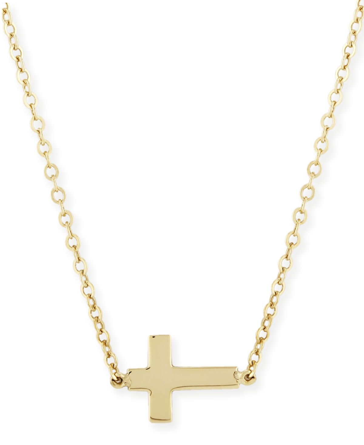 Macy's Sideways Cross Necklace Set in 14k Gold - Gold