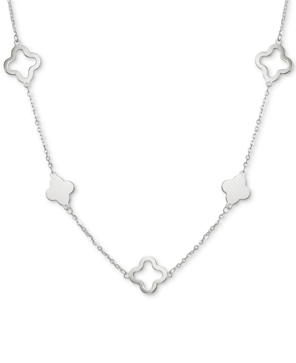 Macy's Clover Necklace in 14k Gold - White Gold