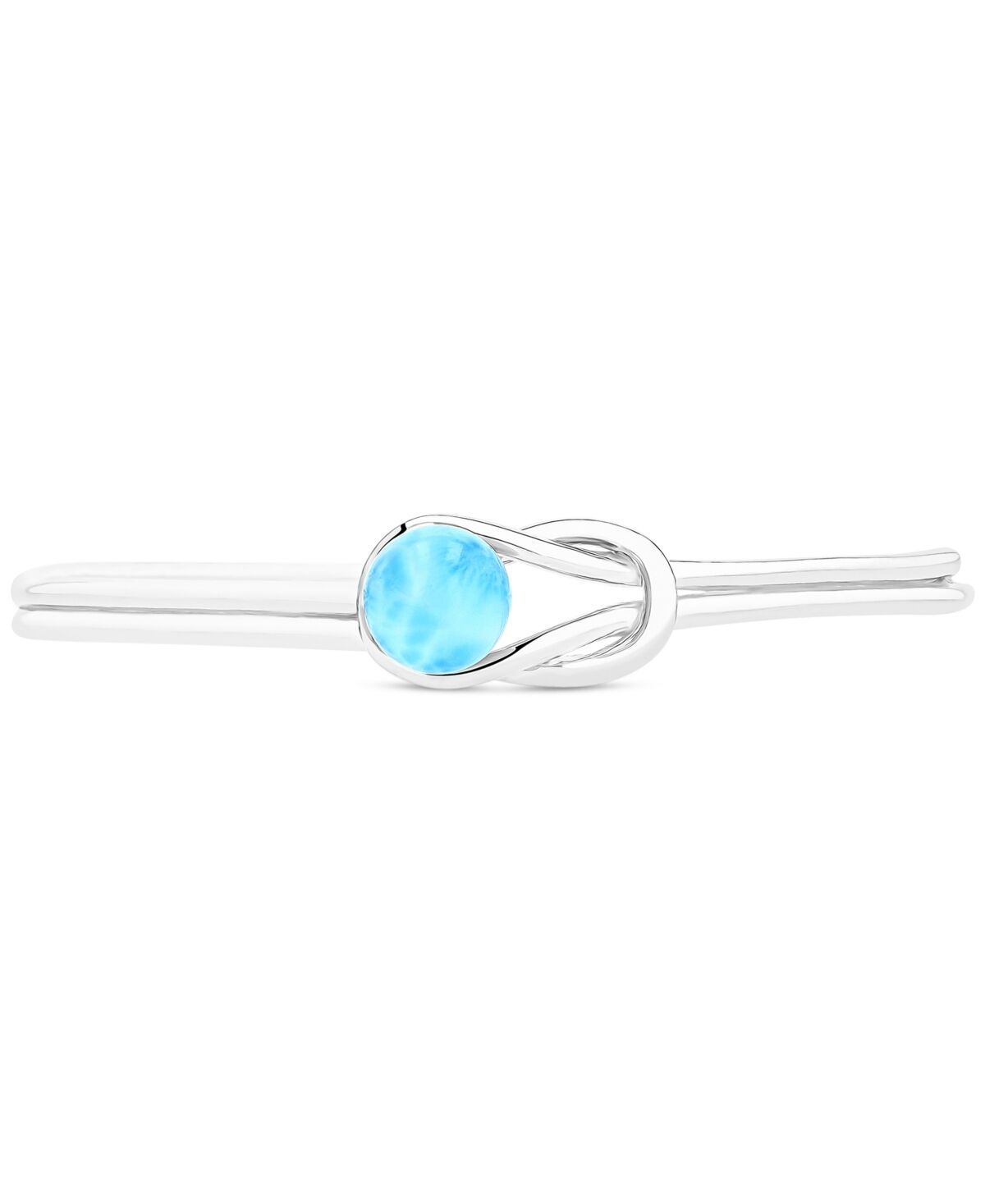 Macy's Larimar Knot Cuff Bangle Bracelet (2 ct. t.w.) in Sterling Silver - Larimar