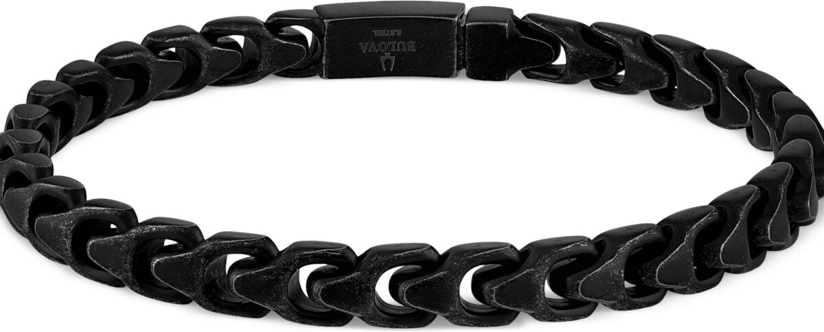 Bulova Men's Link Bracelet in Black Matte Stainless Steel - Black Matte