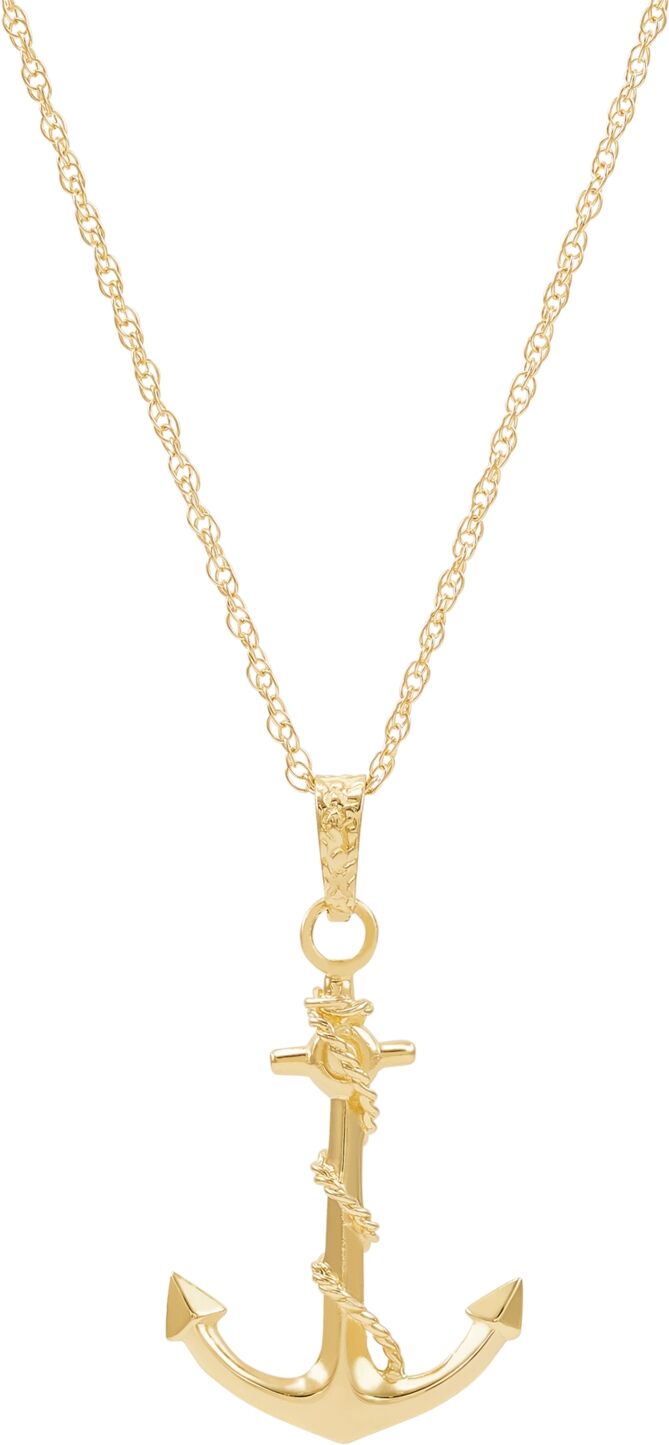 Macy's Men's Anchor Pendant Necklace in 10k Gold