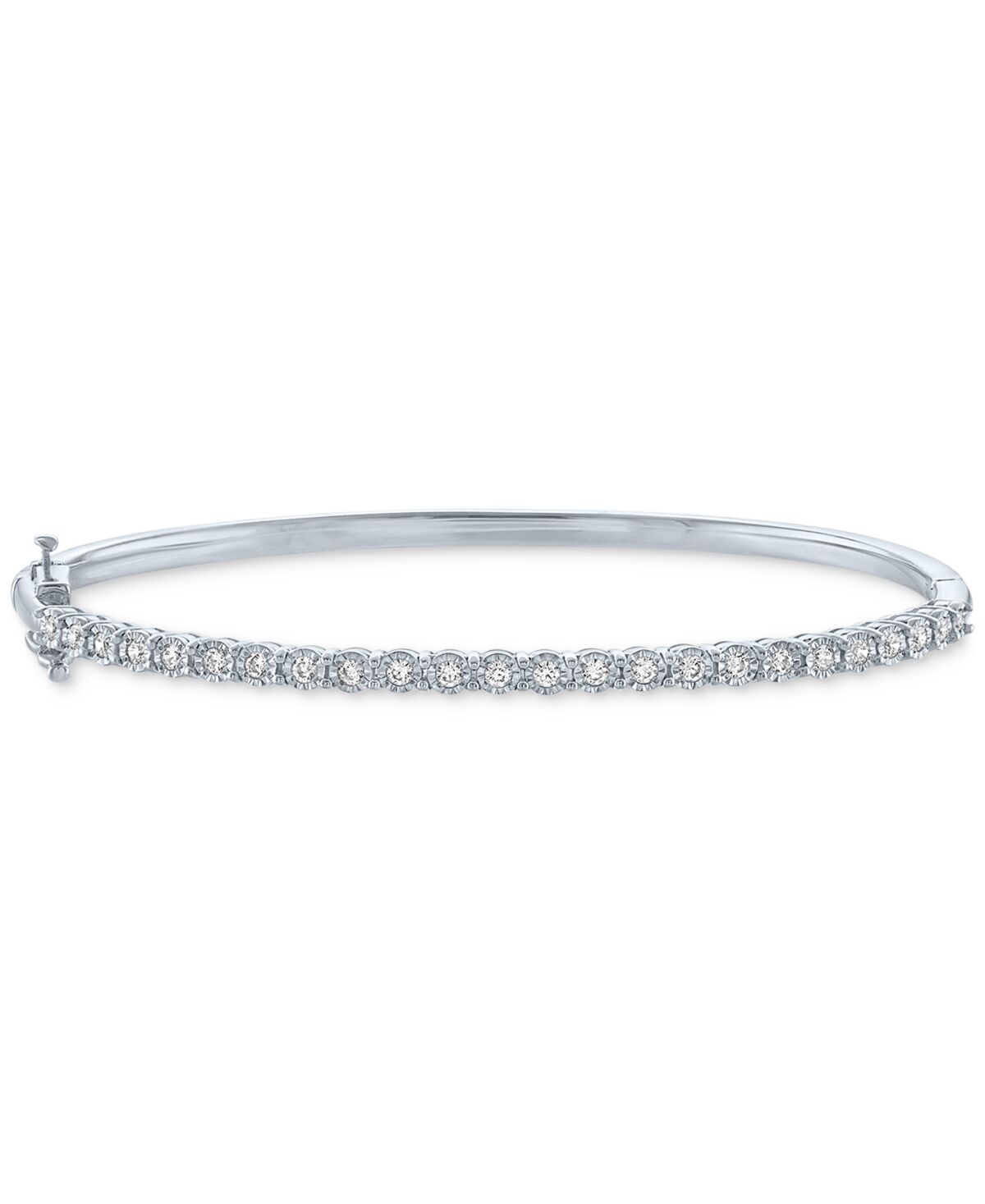 Macy's Diamond Bangle Bracelet (1/4 ct. t.w.) in Sterling Silver - Sterling Silver