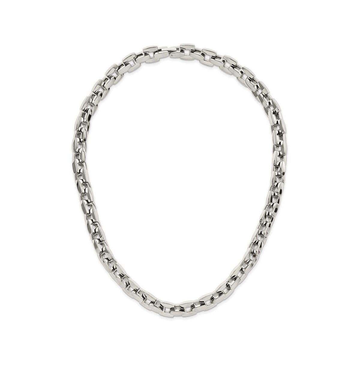 Chisel Stainless Steel 20 inch Square Link Necklace - Silver