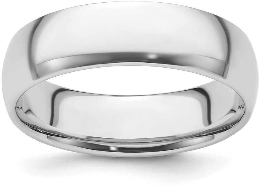 Diamond2deal Platinum Lightweight Comfort-Fit Wedding Band Ring - Silver