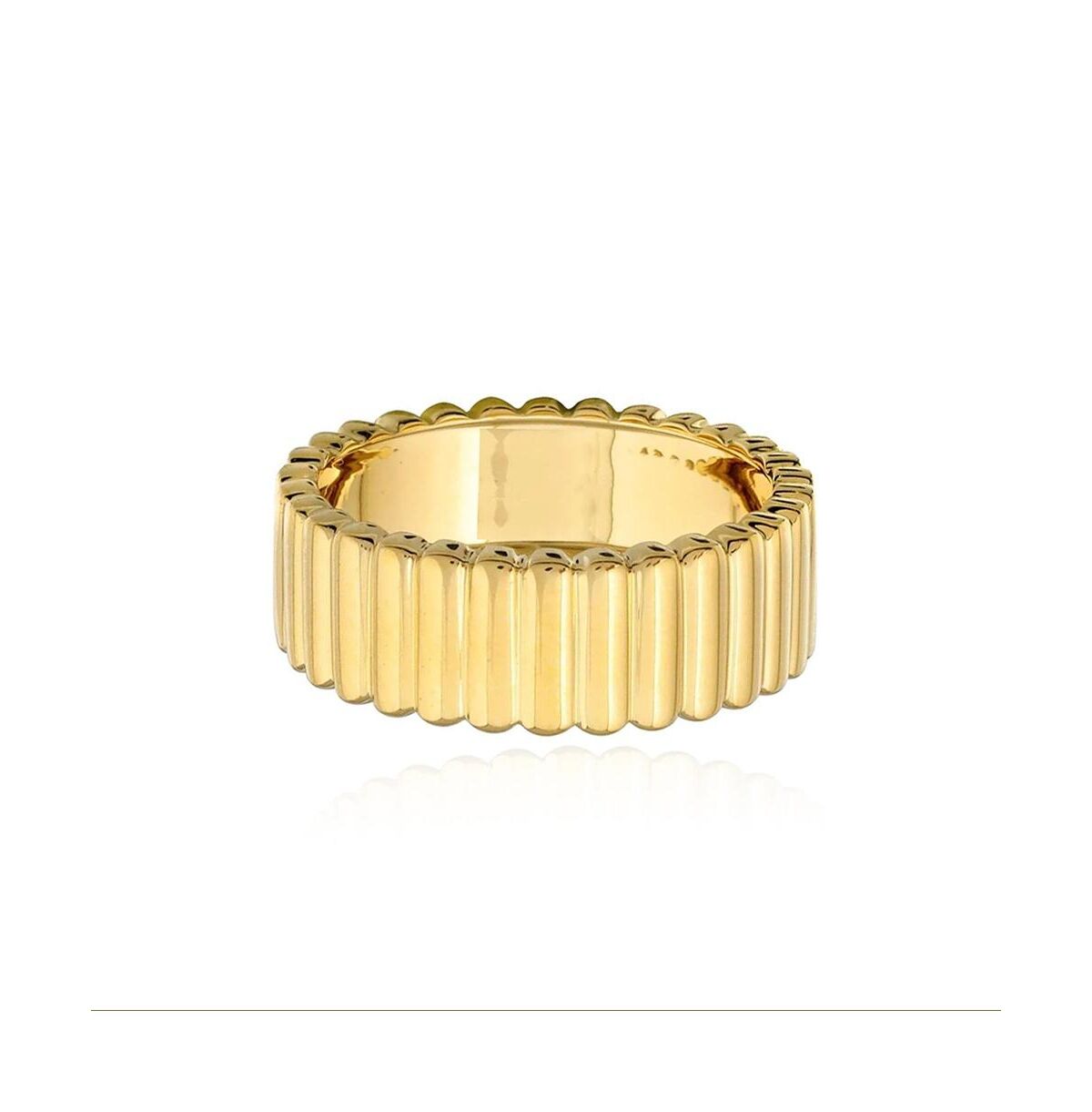 Alev Jewelry Aj by Alev Thick Striped Gold Ring - Gold
