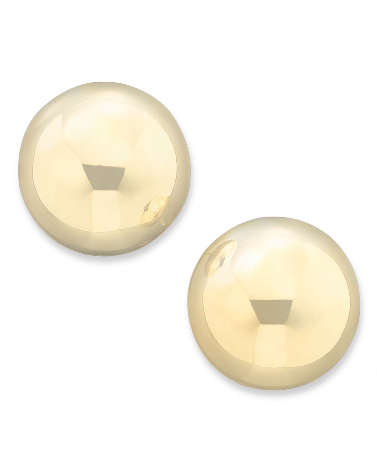Macy's Gold Ball Stud Earrings (10mm) in 14k White, Yellow or Rose Gold - Yellow Gold