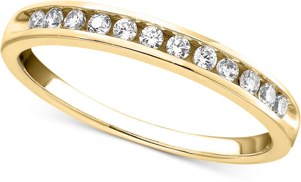 Macy's Diamond Channel Band (1/4 ct. t.w.) in 14k White or Yellow Gold - Yellow Gold