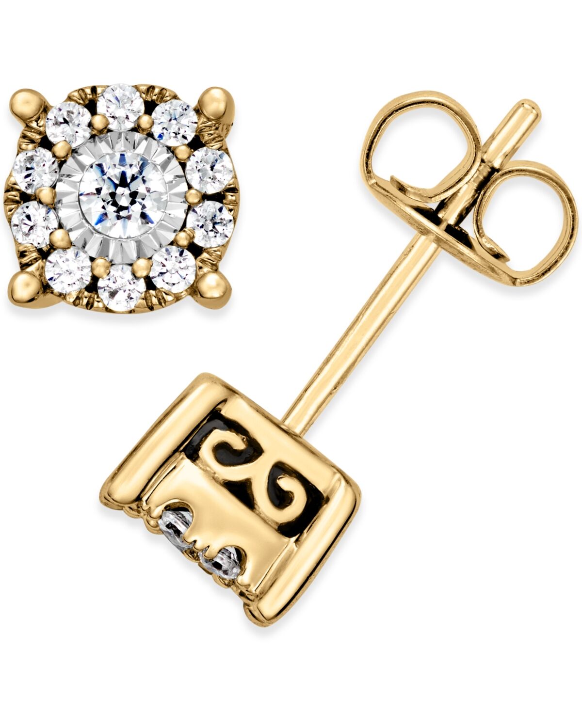 Macy's Diamond Stud Earrings (1/3 ct. t.w.) in 14K White, Yellow or Rose Gold - Yellow Gold