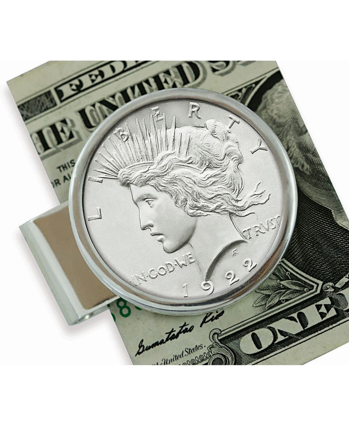 American Coin Treasures Men's American Coin Treasures Sterling Silver Peace Coin Money Clip - Silver