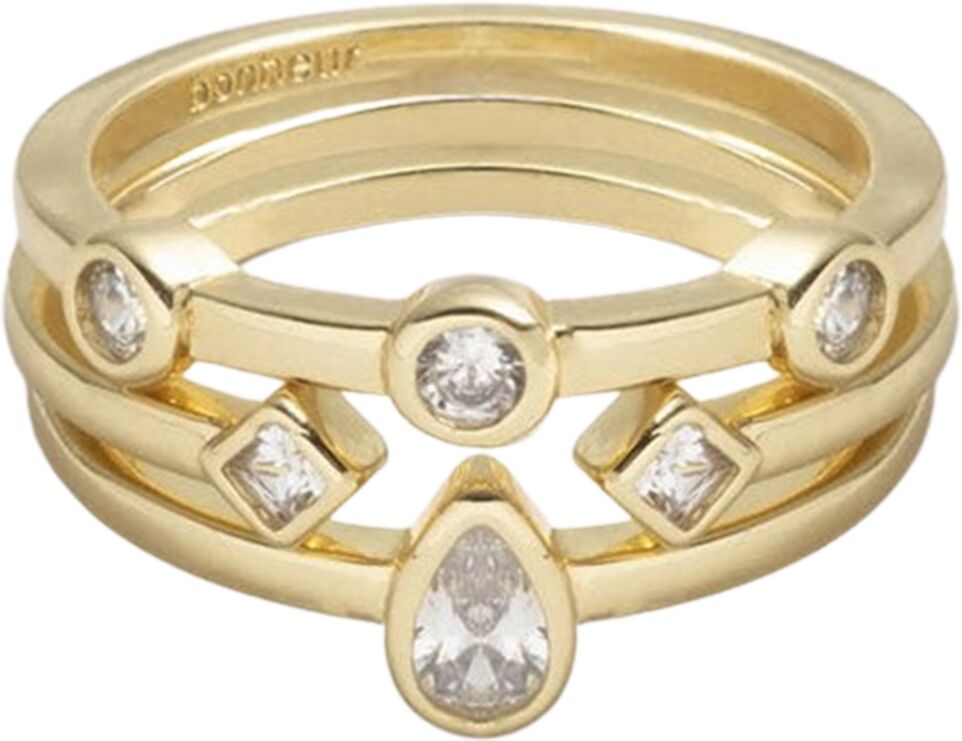 Bonheur Jewelry Louise Piece Stackable Ring Set - Karat Micro Plated Gold Over Brass