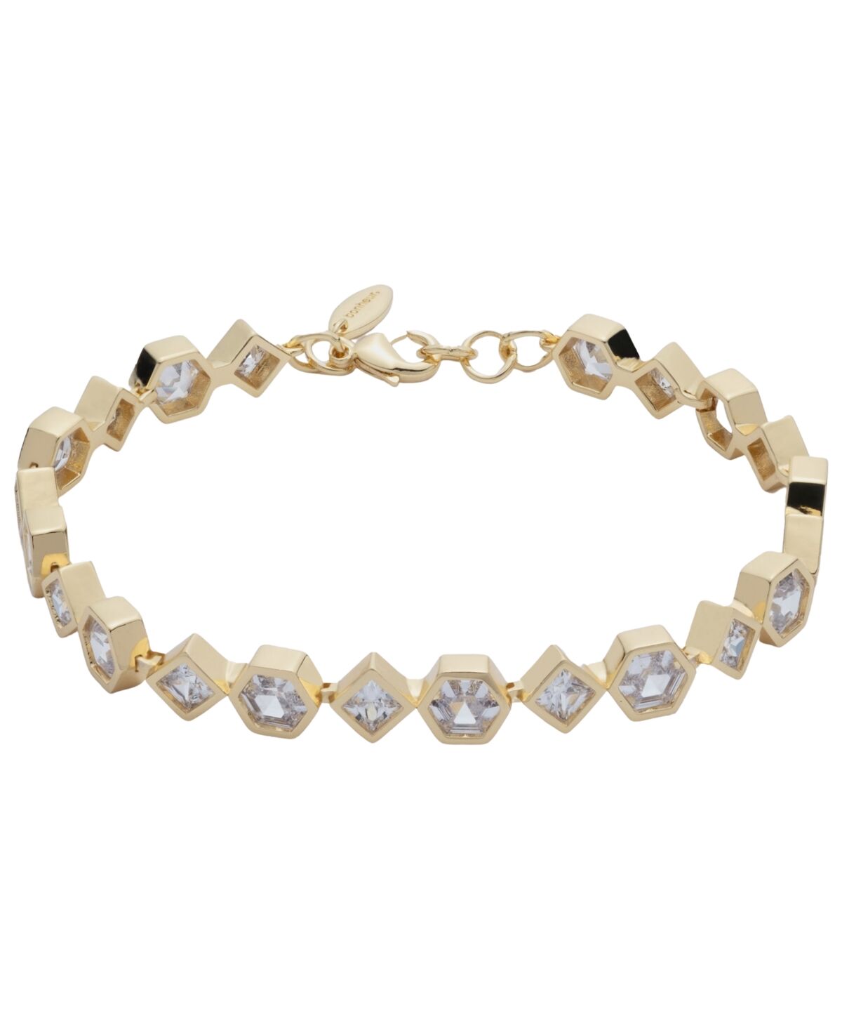 Bonheur Jewelry Milou Bezel Set Crystal Bracelet - Karat Gold Plated Brass