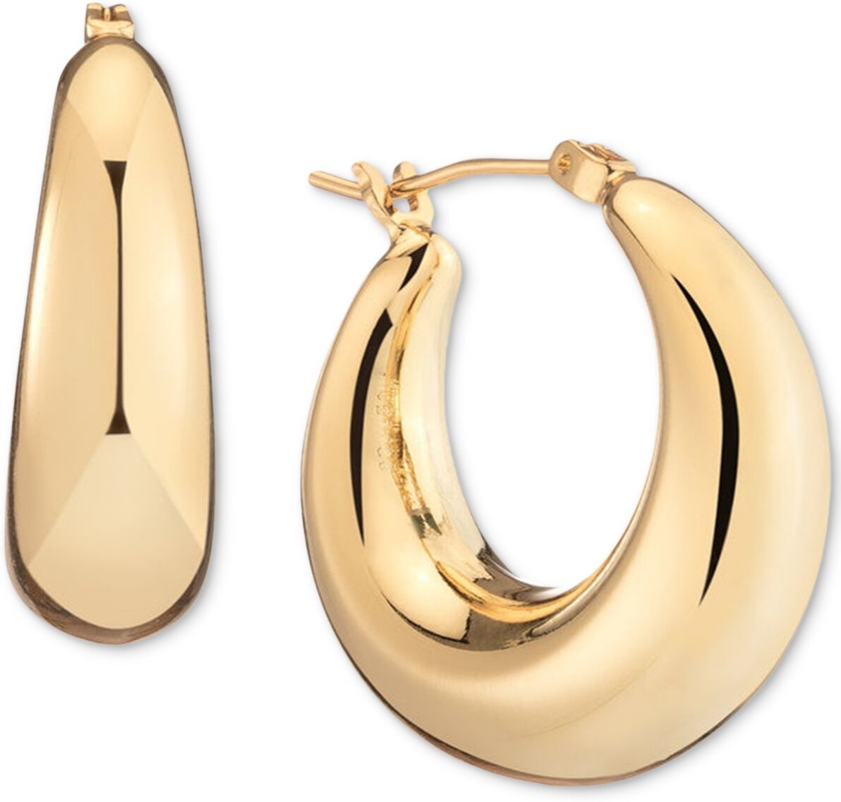 Bonheur Jewelry Large Puffy Hoops - Karat Gold Plated Brass