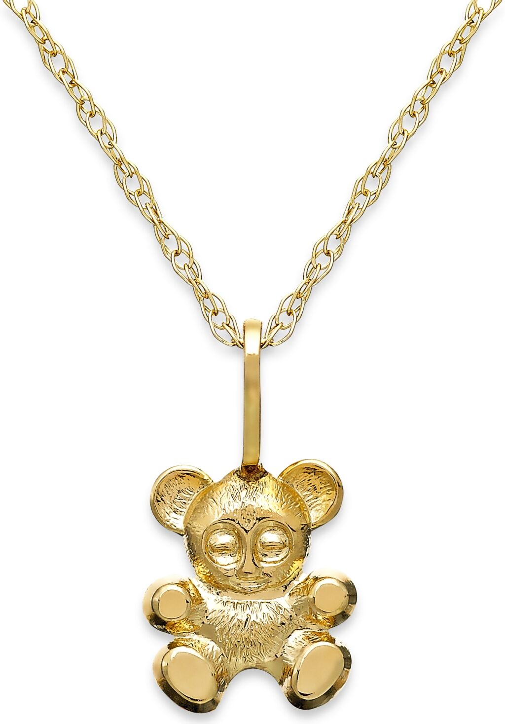 Macy's Children's Teddy Bear Teddy Bear Pendant Necklace in 14k Gold