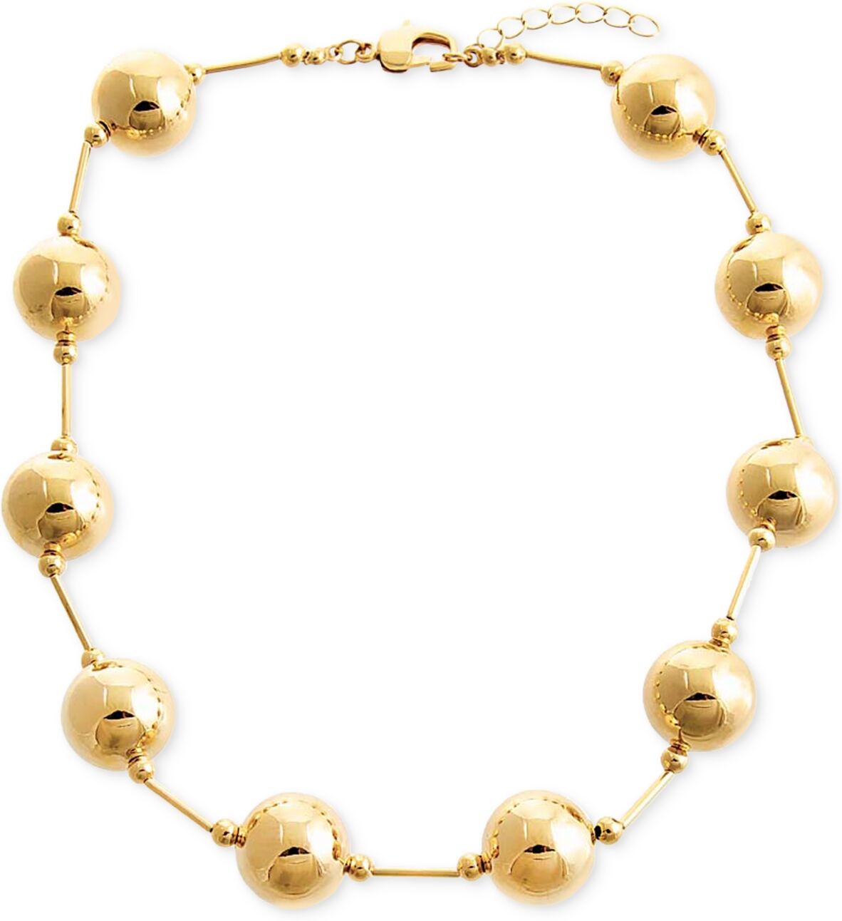 by Adina Eden 14k Gold-Plated Large Ball & Bar Collar Necklace, 15