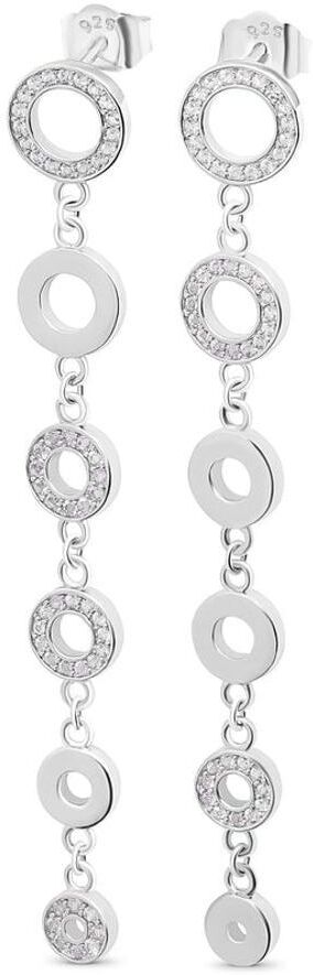 Lucy Quartermaine Art Deco Halo Drop Earrings - Silver