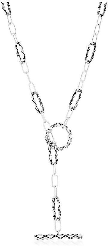 Simona Sterling Silver Paperclip Toggle Necklace - Silver