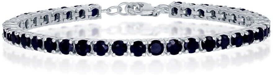 Simona Sterling Silver Gemstone Tennis Bracelet - Sapphire