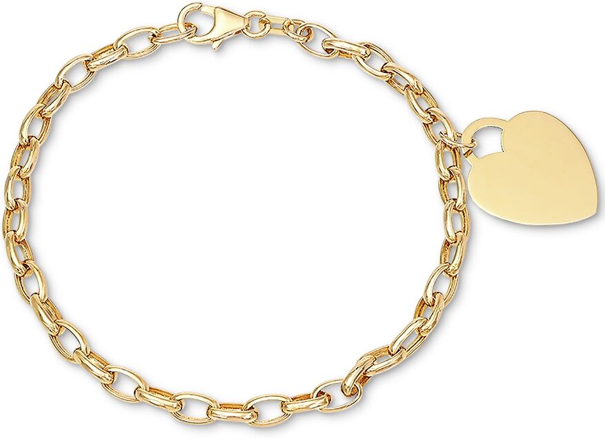 Macy's Heart Pendant Chain Bracelet in 10k Gold - Yellow Gold