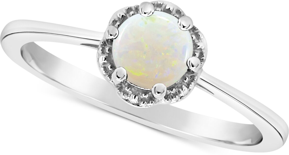 Macy's Opal Six Prong Solitaire Ring (1/3 ct. t.w.) in Sterling Silver (Also in Aquamarine) - Opal