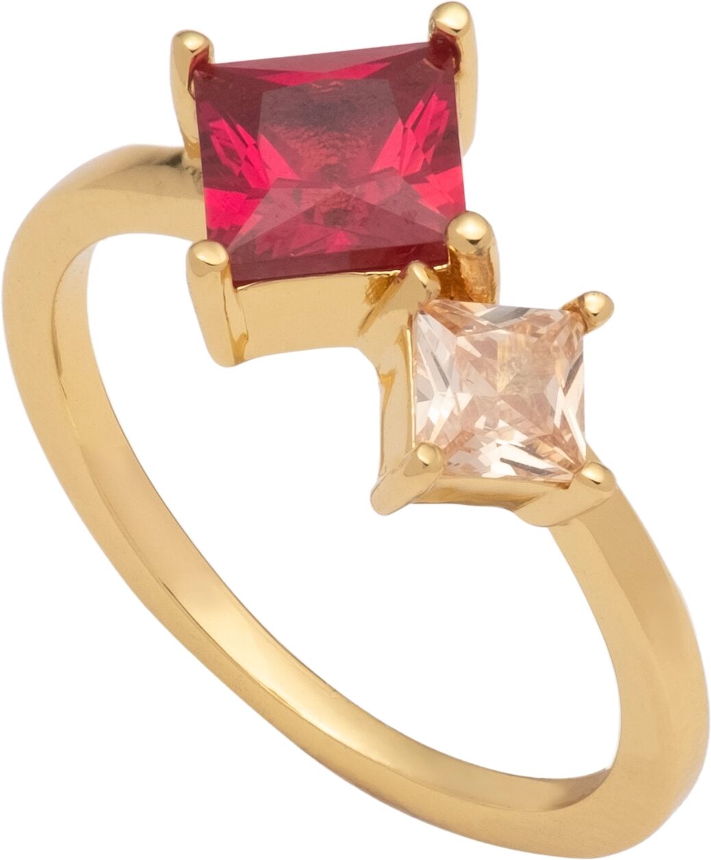 Bonheur Jewelry Marion Multi Stone Ring - Karat Micro Plated Gold Over Brass