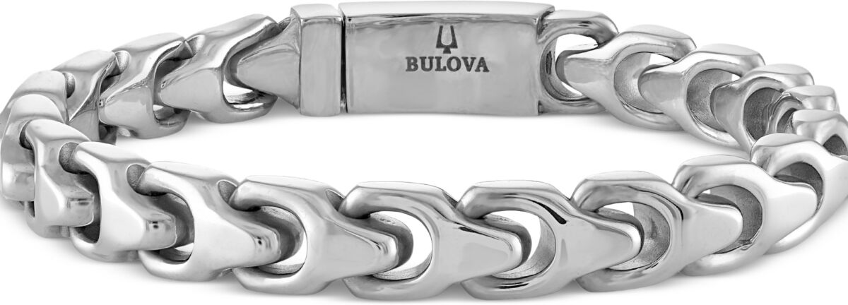 Bulova Men's Link Bracelet in Stainless Steel - Silver