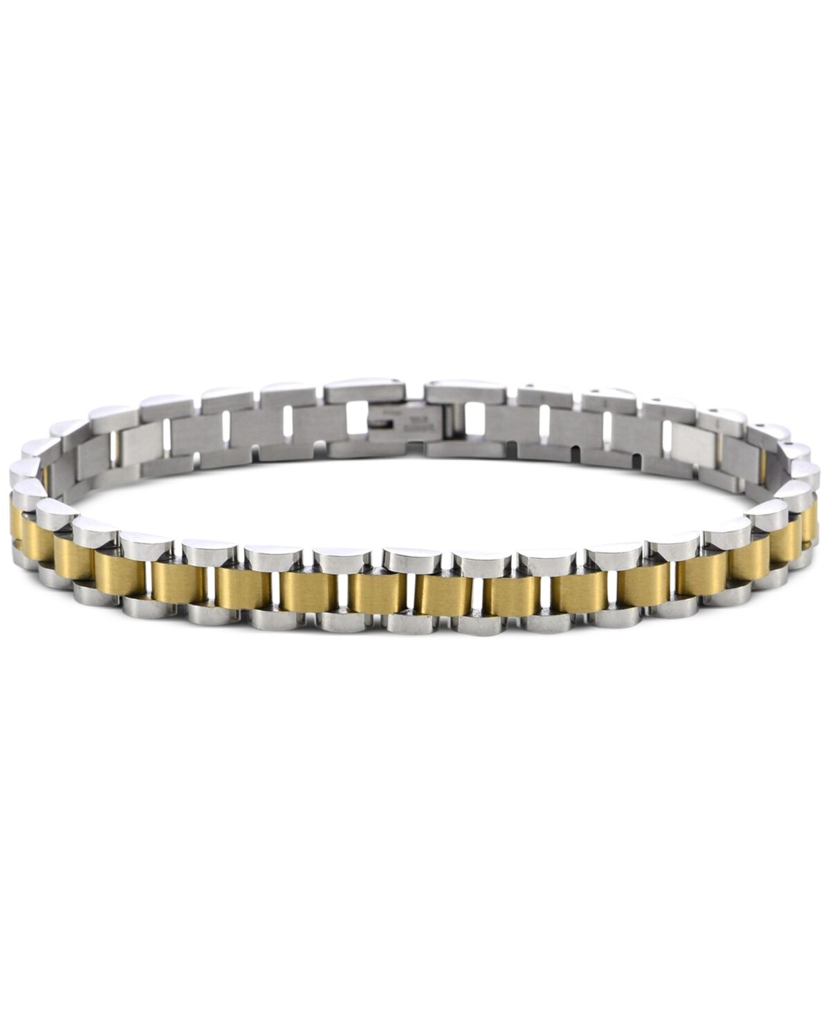 Macy's Men's Two-Tone Watch Link Chain Bracelet in Stainless Steel & Gold-Tone Ion-Plate - Two-Tone