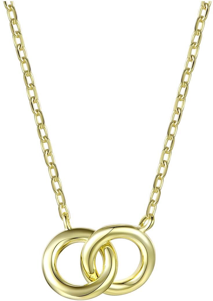 GiGiGirl Teens/Young Adults 14K Gold Plated Cubic Zirconia Two overlapping Rings Necklace - Gold