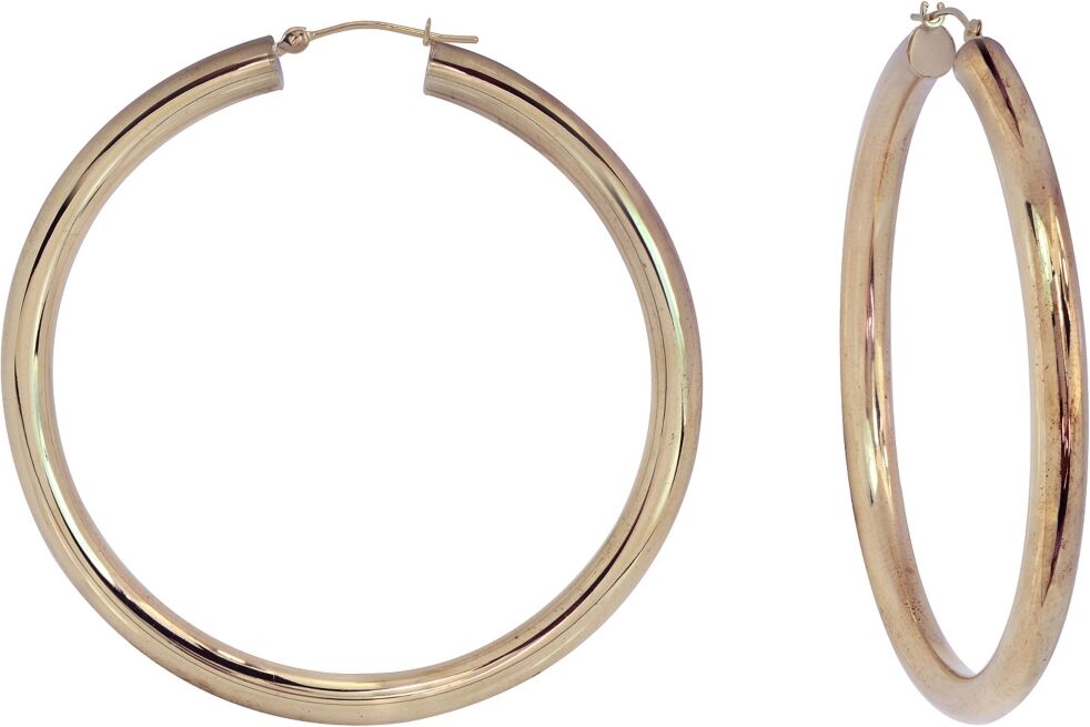 Macy's Round Polish Hoop Earrings in 18k Yellow Gold 1 3/8