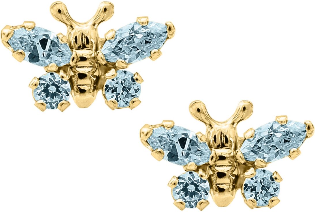 Macy's Children's Birthday Cubic Zirconia Butterfly Earrings in 14k Yellow Gold - November