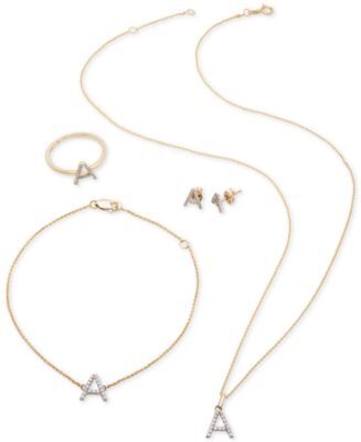 Macy's Diamond Initial Jewelry Collection In 14k Gold