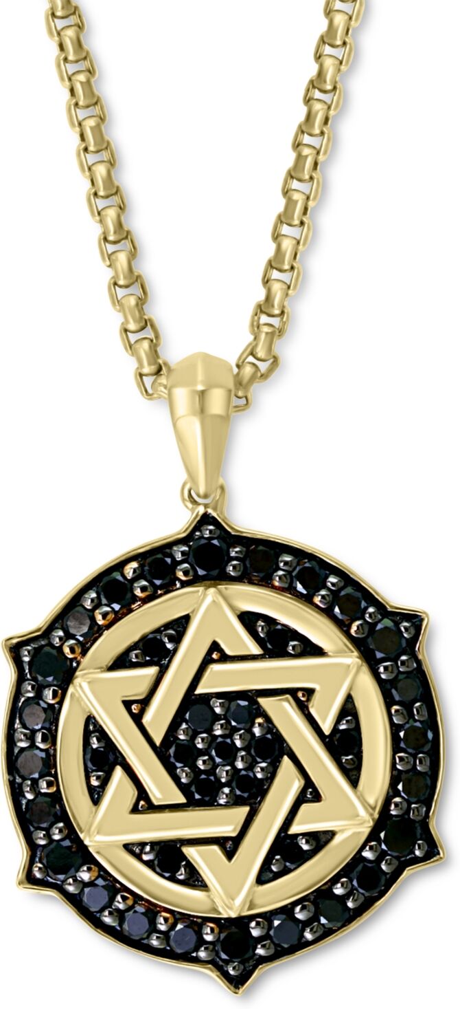 Effy Collection Effy Men's Black Diamond Star of David Ship's Wheel 22