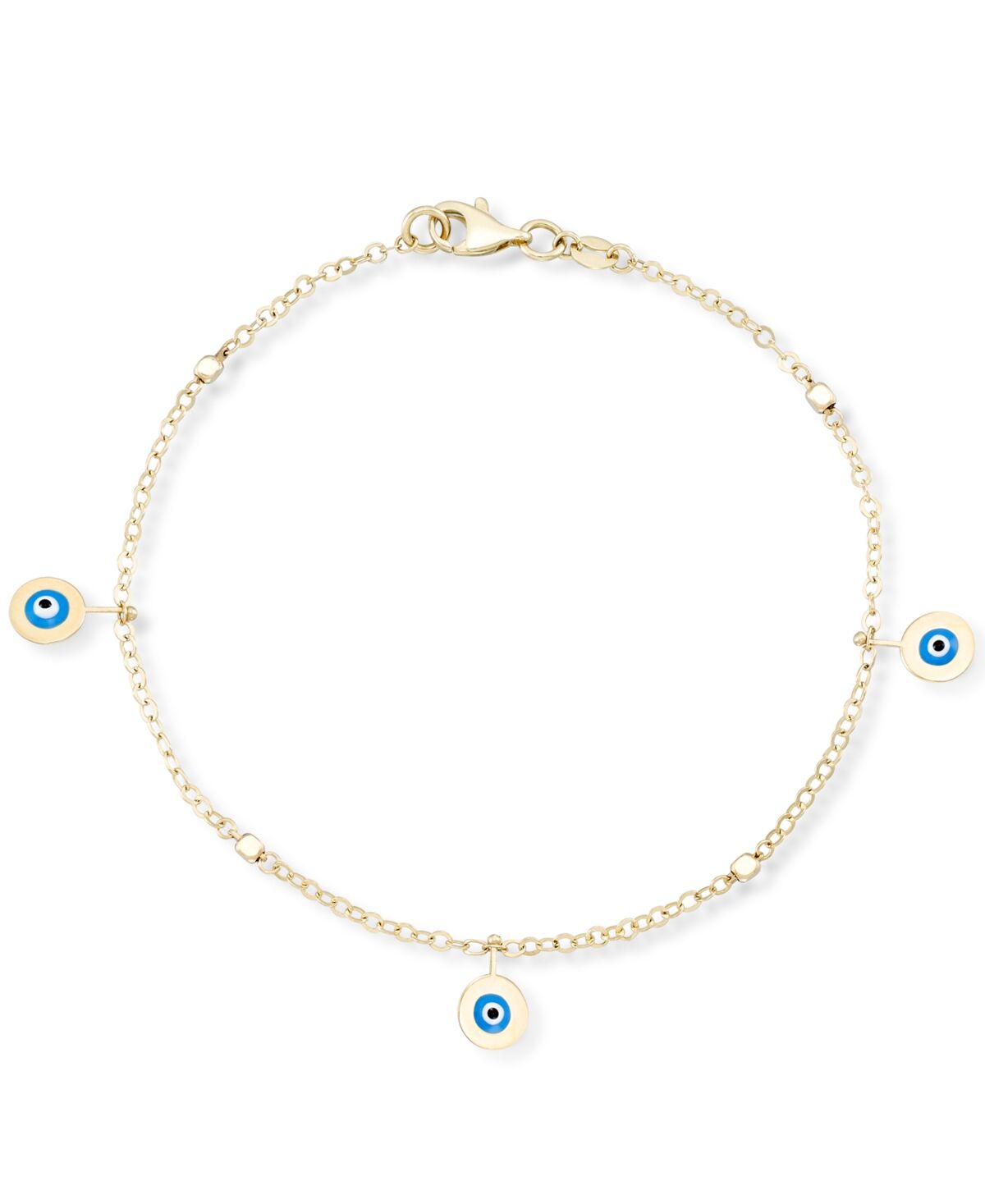 Macy's Enamel Evil Eye Charm Bracelet in 10k Gold - Gold