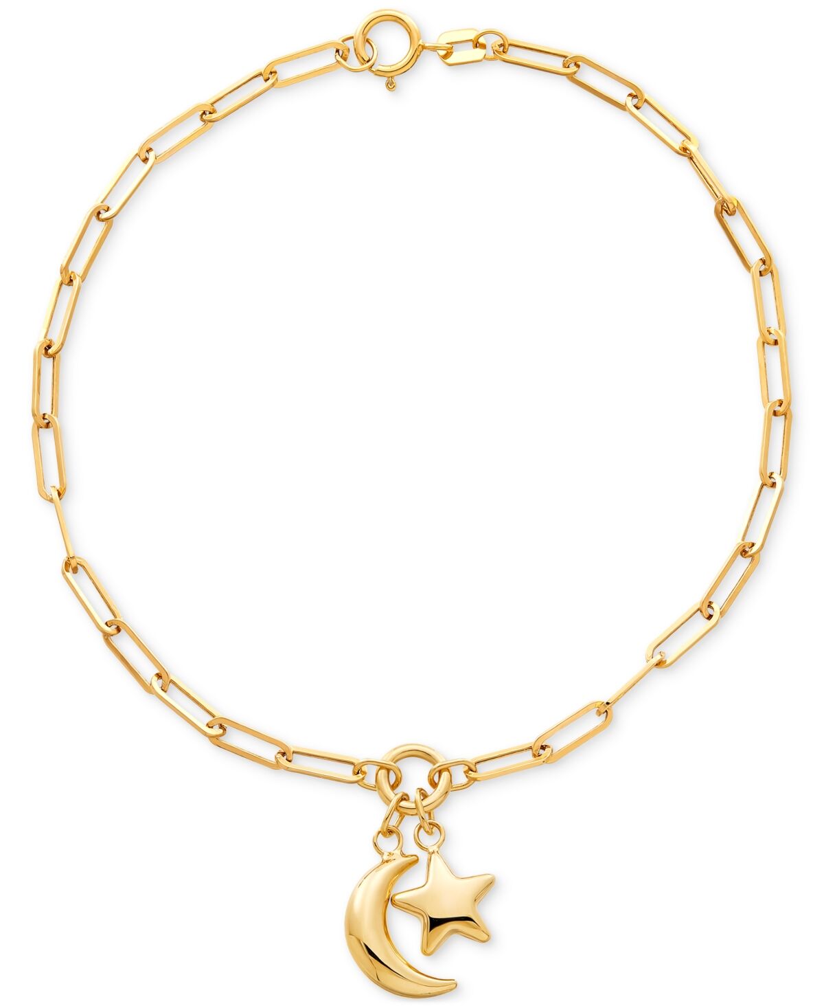 Macy's Moon & Star Charm Bracelet in 10k Gold - K Yellow Gold
