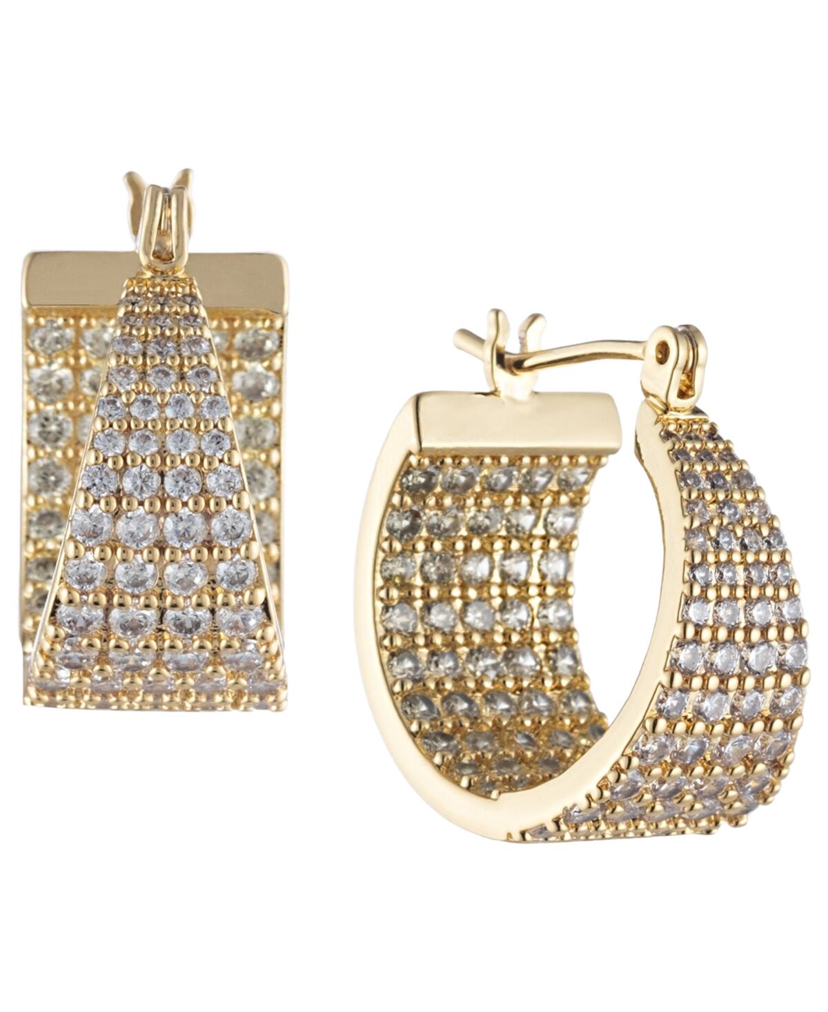 Bonheur Jewelry Monet Crystal Inside Out Hoop Earrings - Karat Gold Plated Brass