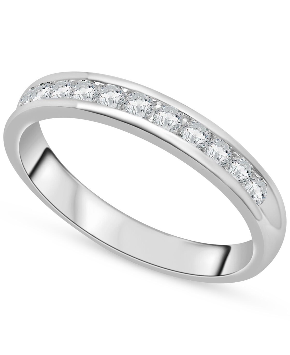 Macy's Diamond Channel-Set Wedding Band (1/4 ct. t.w.) in Platinum - Platinum