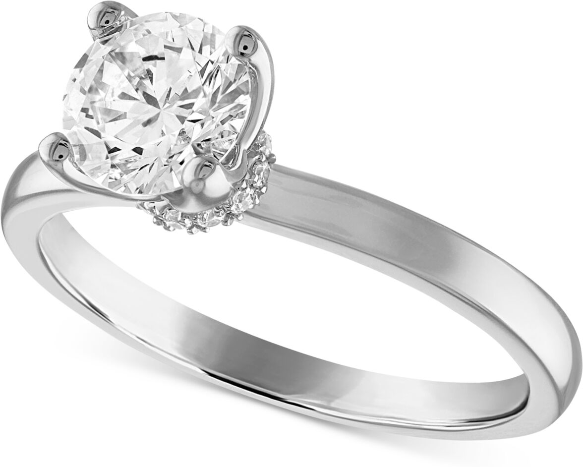 Alethea Certified Diamond Solitaire Engagement Ring (1 ct. t.w.) in 14k White Gold featuring diamonds with the De Beers Code of Origin, Created for Ma