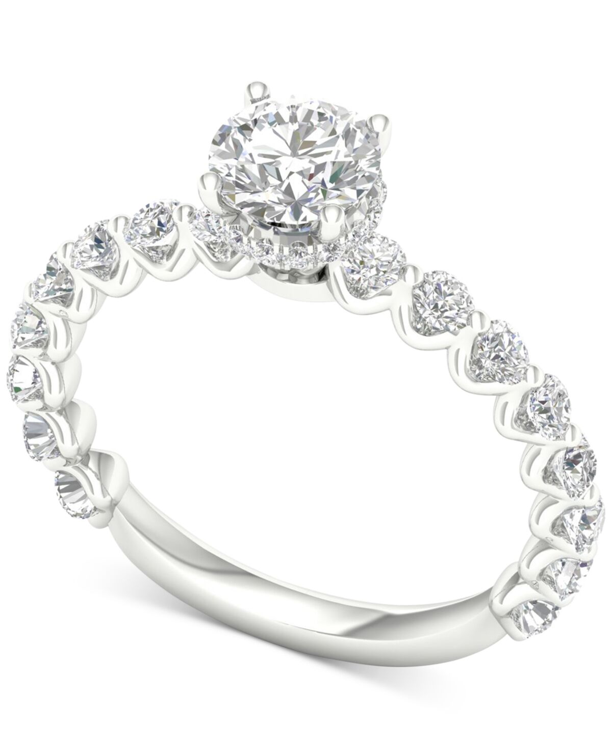 Macy's Igi Certified Round Diamond Engagement Ring (1-1/2 ct. t.w.) in Platinum - Platinum