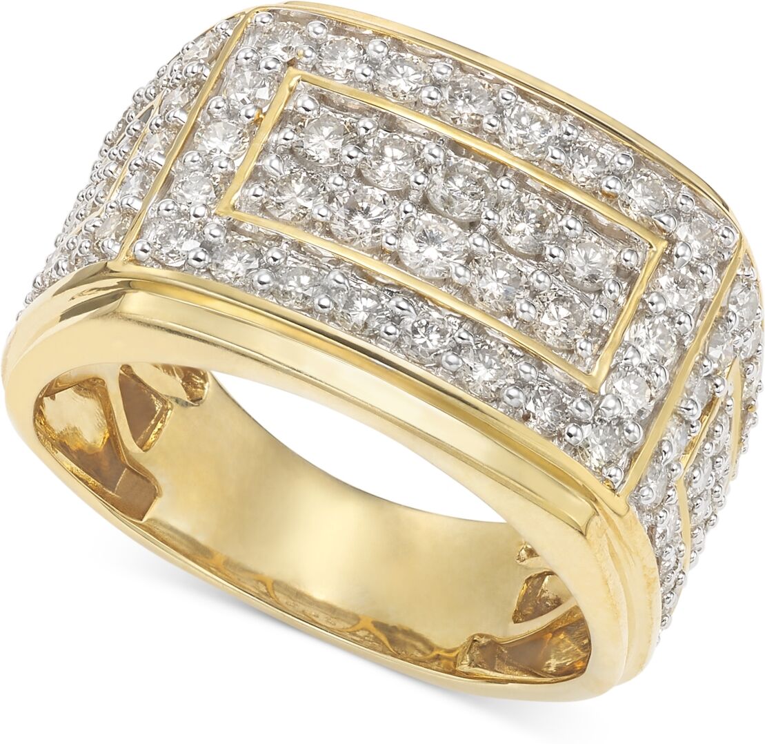 Macy's Men's Diamond Cluster Ring (2 ct. t.w.) in 10k Gold - Yellow Gold