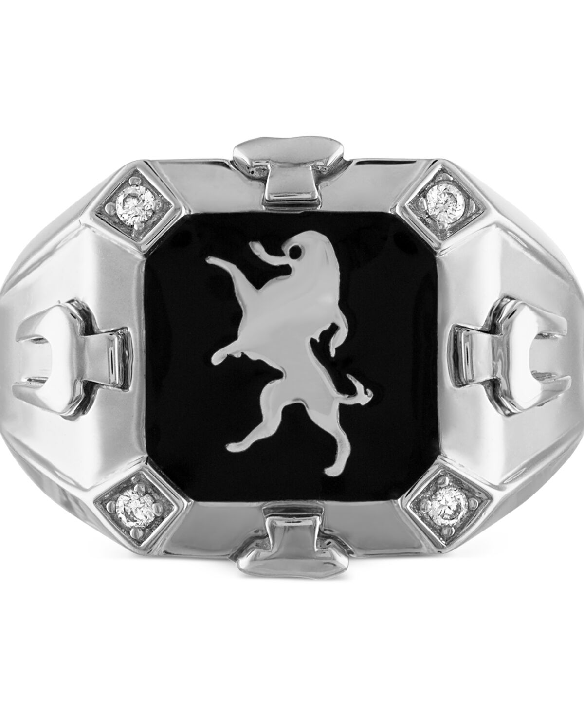 Bulova Men's Crest of Bohemia Diamond (1/20 ct. t.w.) Ring in Sterling Silver - Silver