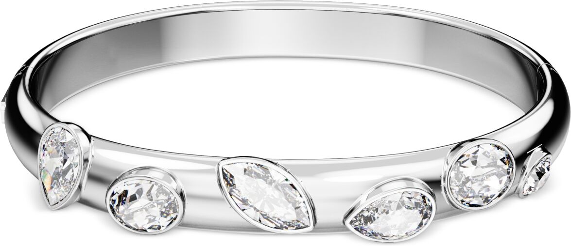 Swarovski Rhodium-Plated Mixed Crystal Bangle Bracelet - Silver