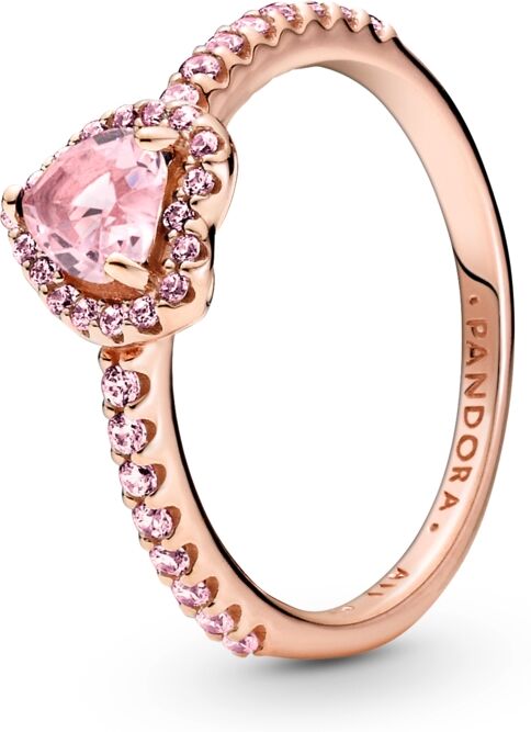 Pandora Cubic Zirconia Timeless Sparkling Elevated Heart Ring - Rose Gold/Pink