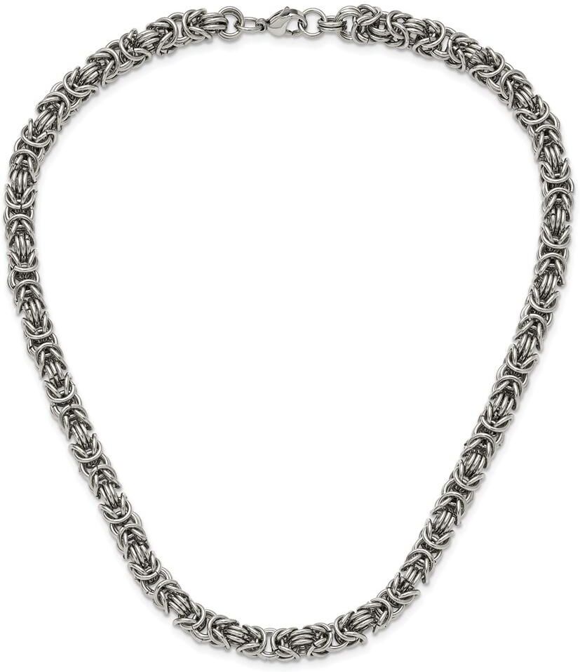 Chisel Stainless Steel Polished 18 inch Fancy Link Necklace - Silver