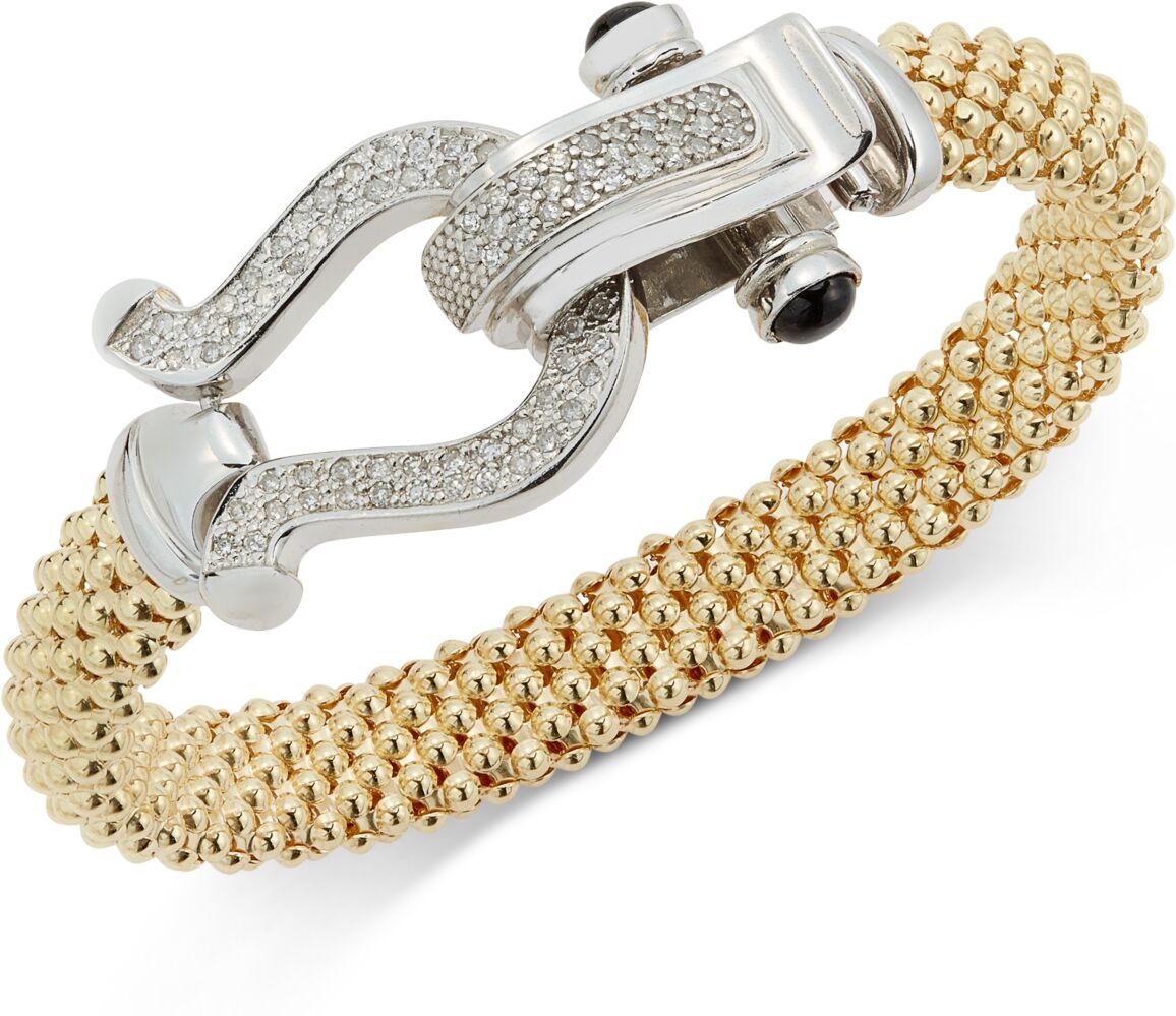 Macy's Diamond Horseshoe Clasp Mesh Bracelet (5/8 ct. t.w.) in 14k Gold-Plated Sterling Silver or 14k Rose Gold-Plated Sterling Silver (Also available in Ste