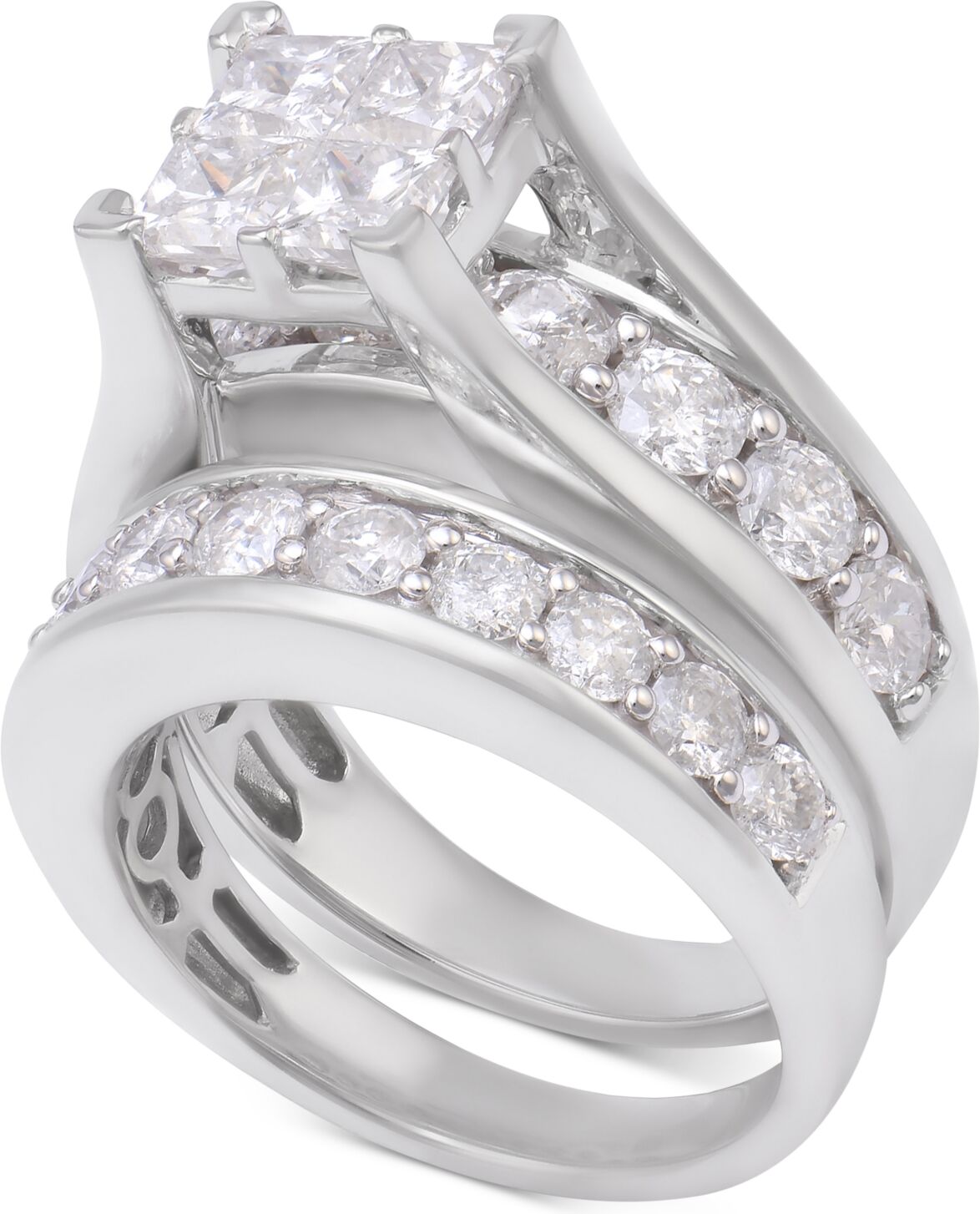 Macy's Diamond Channel-Set Bridal Set (4 ct. t.w.) in 14k White Gold - White Gold