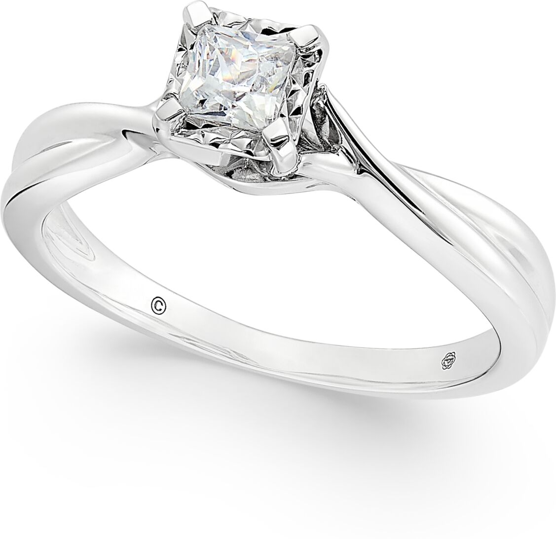 Macy's Diamond Princess Solitaire Ring (1/3 ct. t.w.) in 14k White Gold - White Gold