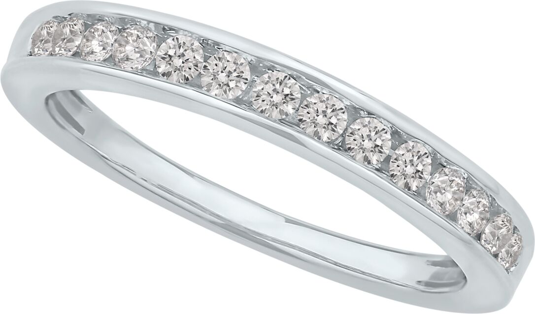 Macy's Diamond Channel Band (1/4 ct. t.w.) in 14K White Gold or Yellow Gold - White Gold