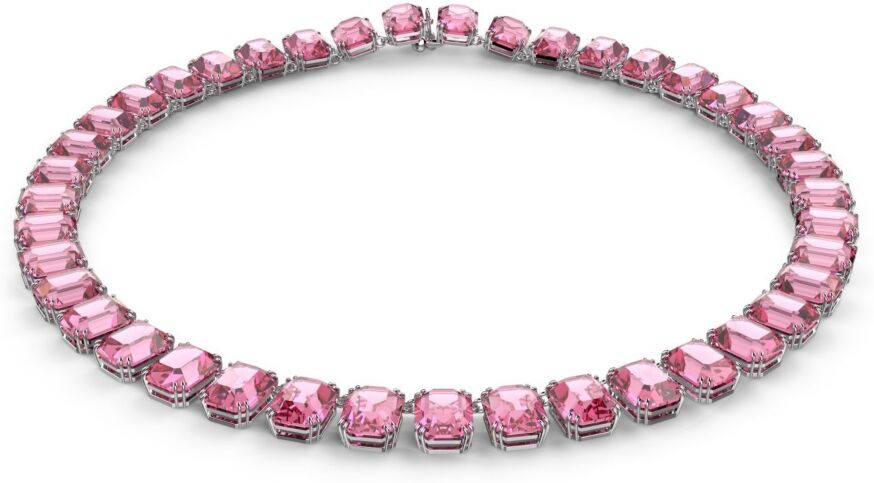 Swarovski Millenia Necklace with Octagon Cut Crystals - Pink