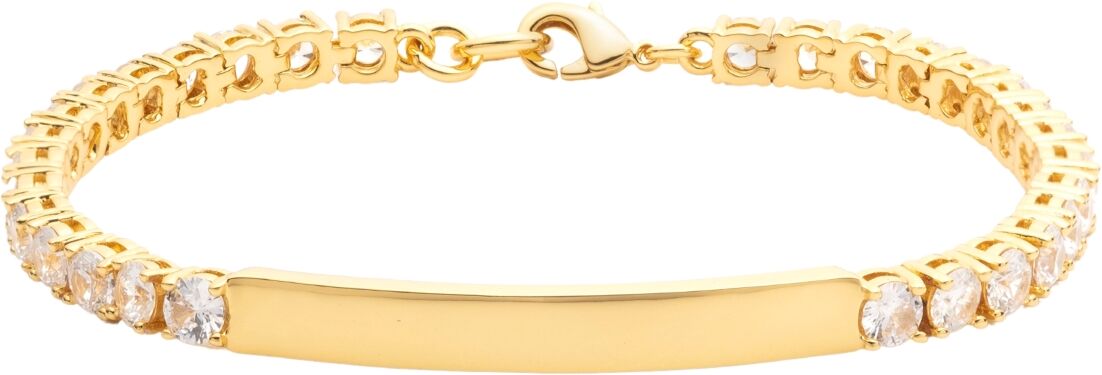 Bonheur Jewelry Anik Id Tennis Bracelet - Karat Gold Plated Brass