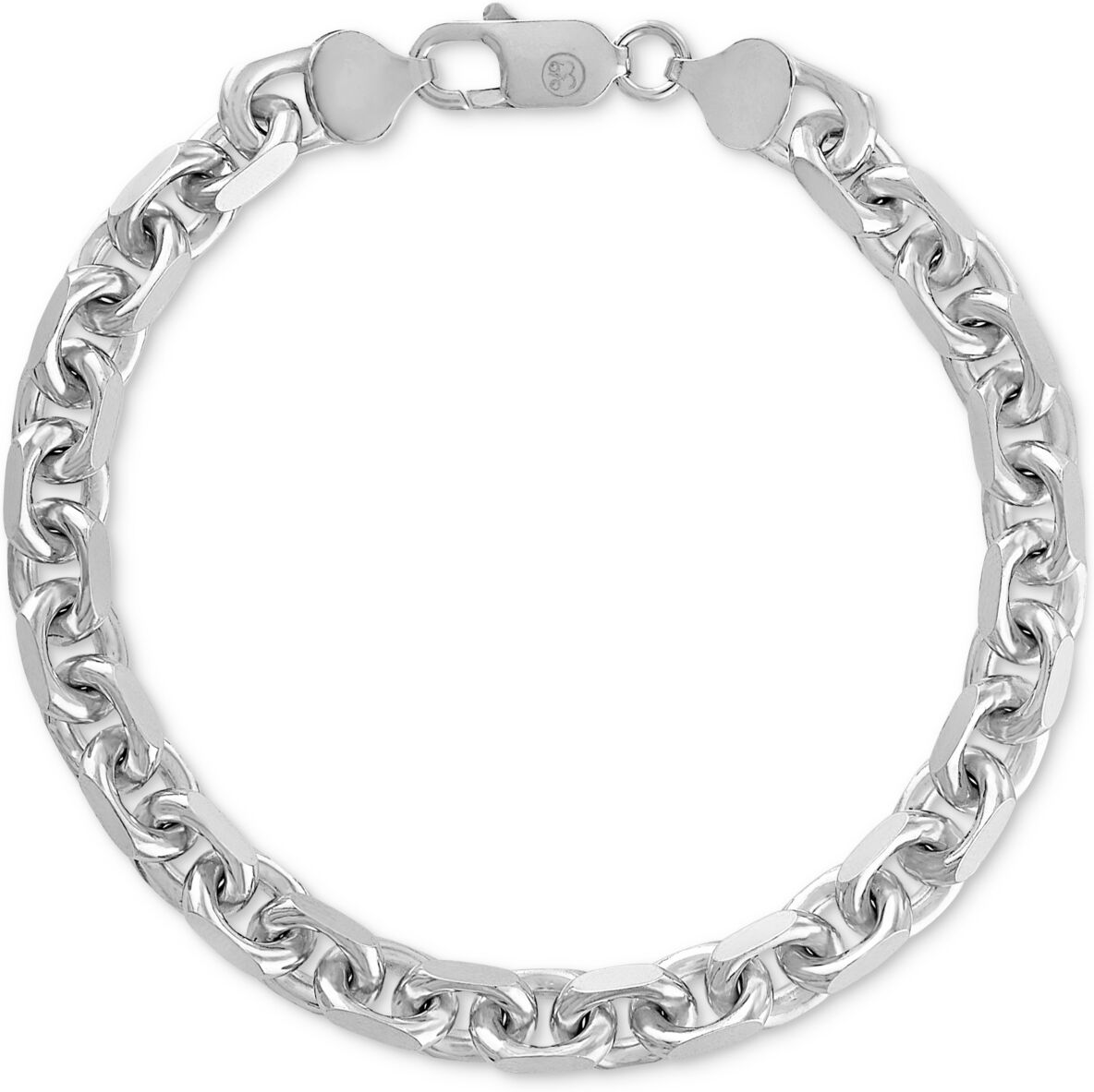 Esquire Men's Jewelry Cable Link Chain Bracelet, Created for Macy's - Silver