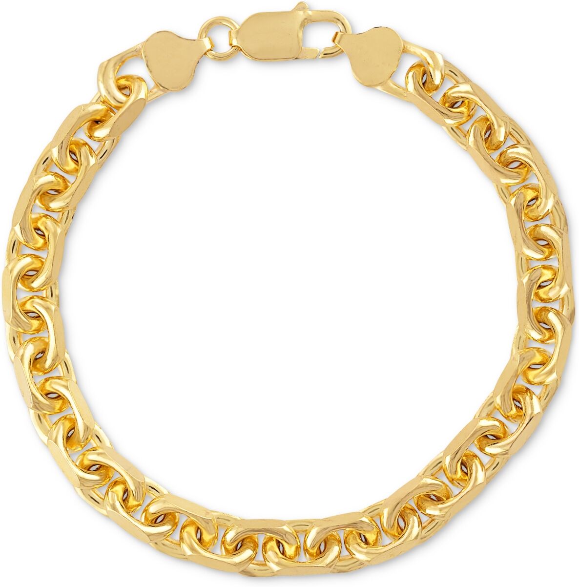 Esquire Men's Jewelry Cable Link Chain Bracelet, Created for Macy's - Gold Over Silver